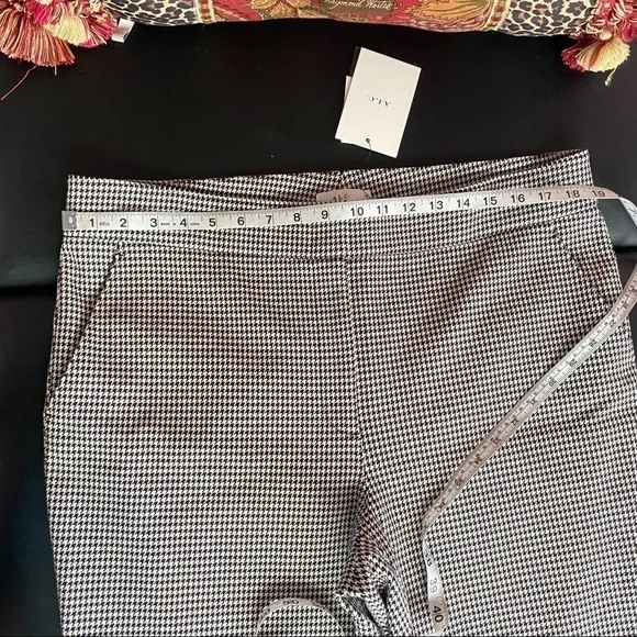 A.L.C. James Pants Houndstooth Cotton Blend Black Cream Size 18 NWT